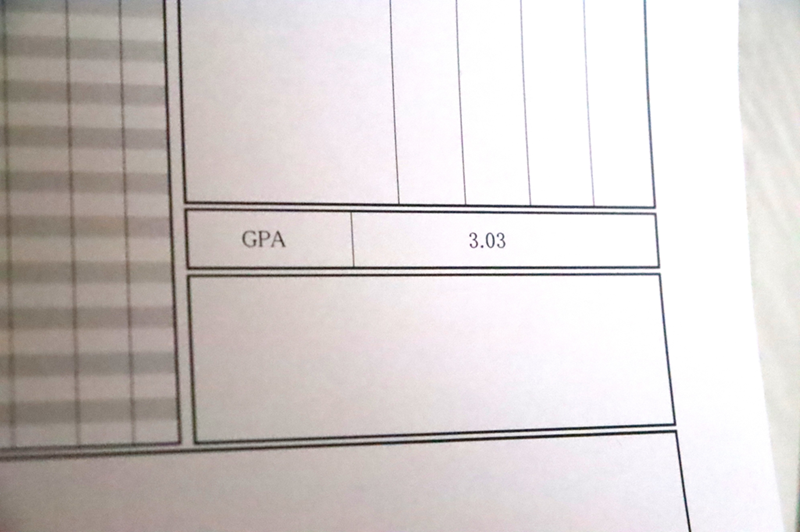 筆者のGPA(短大)